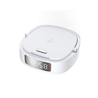 Relógio de mesa multifuncional de alarme Qi com carregador sem fio 5 em 1