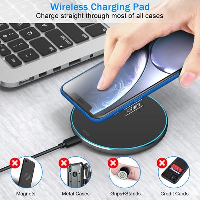 Pad de carregamento portátil sem fio rápido Qi certificado CE 15w para telefone inteligente