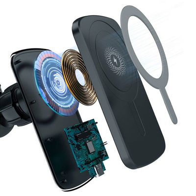 Carregador de telefone sem fio Black Qi Car Mount 15W Portable Fast