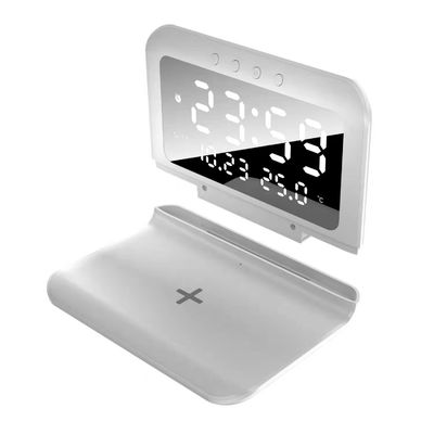 Alarme multifunção Qi Carregador sem fio Relógio Estação de acoplagem 15W All in one