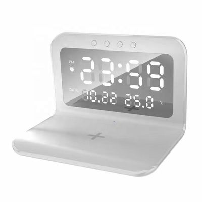Oem Qi Standard Carregador de telefone sem fio Relógio de alarme Com pad de carregamento poderoso