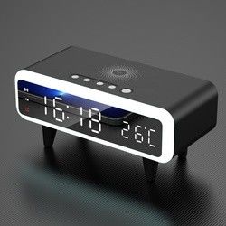 Relógio de carregador sem fio Qi compatível Distância de carregamento de 5 mm para telefone