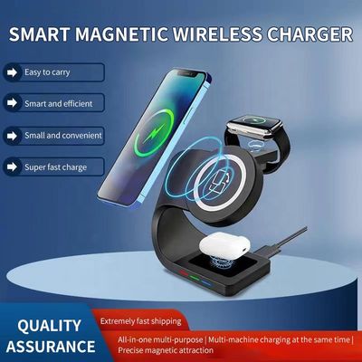 Inteligente Magnético 4 em 1 Carregador Rápido 10W Multi Função Para Android