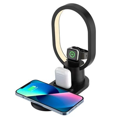Carregador sem fio multifuncional magnético LED Airpods Iphone Usar relógio