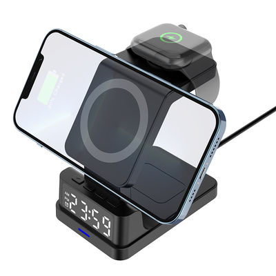 Fast Mobile Qi Wireless Charging Stand 15W 3 em 1 para relógio de telefone