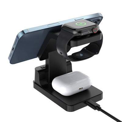 Fast Mobile Qi Wireless Charging Stand 15W 3 em 1 para relógio de telefone