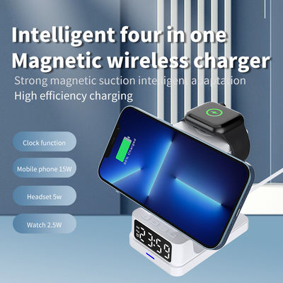 Fast Mobile Qi Wireless Charging Stand 15W 3 em 1 para relógio de telefone
