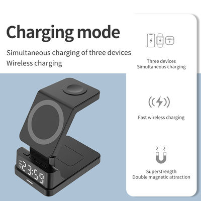 Fast Mobile Qi Wireless Charging Stand 15W 3 em 1 para relógio de telefone