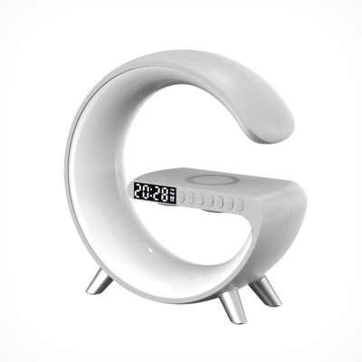 Função Snooze Bluetooth sem fio alto-falante Qi carregador ABS com lâmpada de atmosfera