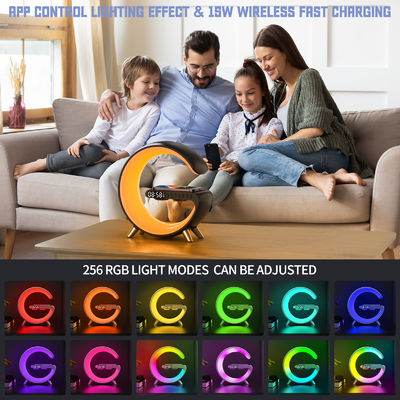Certificado ROHS 4 em 1 Bluetooth alto-falante Qi carregador 15W com luz de mesa