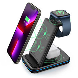 Fornecimento de energia rápido 4 em 1 Carregadores sem fio magnéticos Estação de carregamento Qi Apple