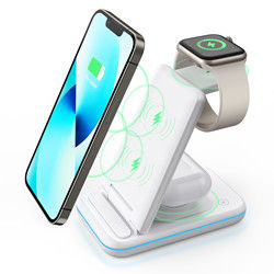 Fornecimento de energia rápido 4 em 1 Carregadores sem fio magnéticos Estação de carregamento Qi Apple