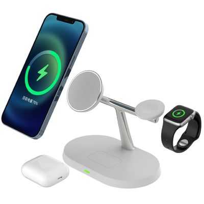 Carregador sem fio multifuncional de carregamento rápido, carregador sem fio Magsafing de 15 Watt
