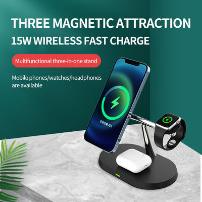 Carregador sem fio multifuncional de carregamento rápido, carregador sem fio Magsafing de 15 Watt