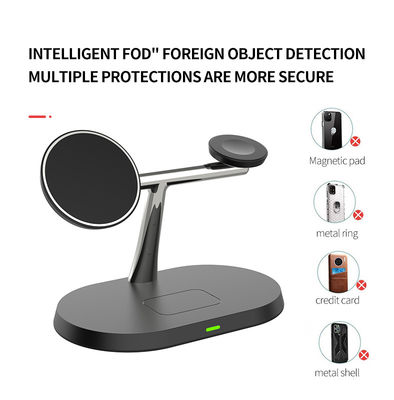 Carregador sem fio multifuncional de carregamento rápido, carregador sem fio Magsafing de 15 Watt