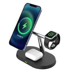 Carregador sem fio multifuncional de carregamento rápido, carregador sem fio Magsafing de 15 Watt