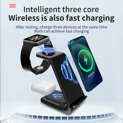 Multifunção Qi 3 In 1 15w Carregador sem fio Para Iphone Iwatch Tipo de suporte de telefone
