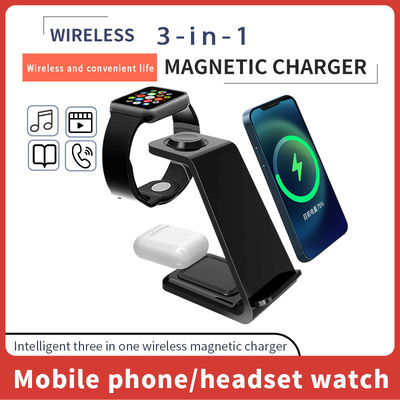 Multifunção Qi 3 In 1 15w Carregador sem fio Para Iphone Iwatch Tipo de suporte de telefone