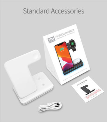 Carregador sem fio de silicone Qi 3 em 1, Carregador de telefone portátil sem fio 15w