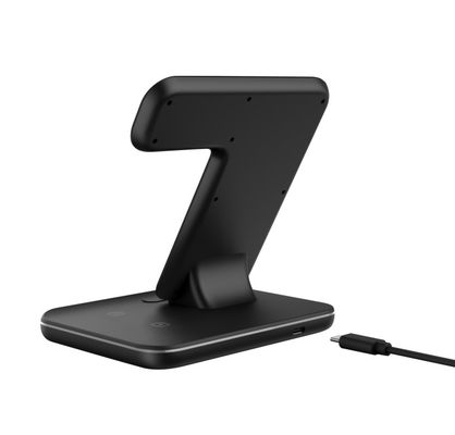 Carregador móvel sem fio multifuncional Qi 10w 3 em 1 Proteção de curto-circuito