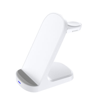 Negro 3 em 1 Qi Wireless Charging Stand 9V Mobile Multifuncional