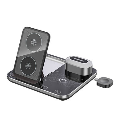 Dimming Fast Qi Wireless Charger Dock Stand 15W Alta eficiência