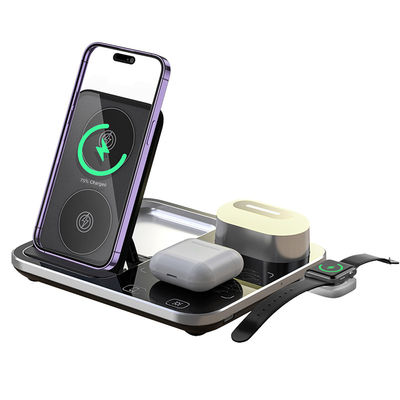 Dimming Fast Qi Wireless Charger Dock Stand 15W Alta eficiência