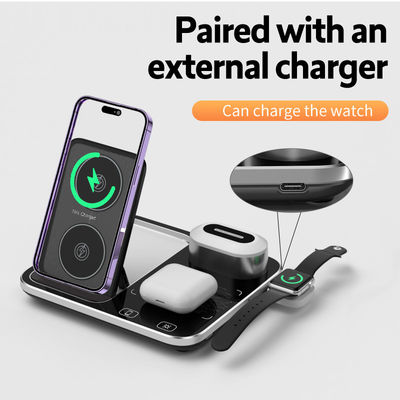 Dimming Fast Qi Wireless Charger Dock Stand 15W Alta eficiência