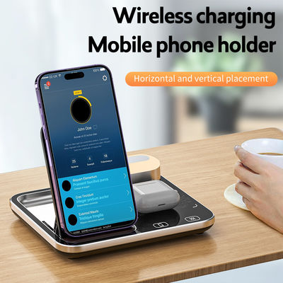 Dimming Fast Qi Wireless Charger Dock Stand 15W Alta eficiência