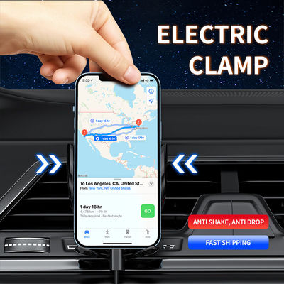 Carregador de carro portátil ABS branco 15w Qi sem fio 9V para telefone móvel