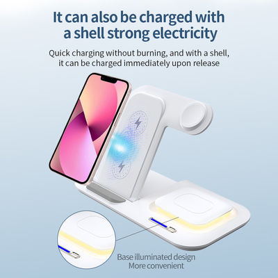 LED ABS Magnético 5 em 1 Carregador sem fio Função de luz noturna Uso da Apple