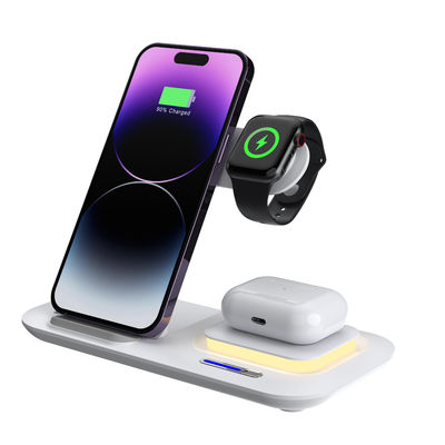 LED ABS Magnético 5 em 1 Carregador sem fio Função de luz noturna Uso da Apple