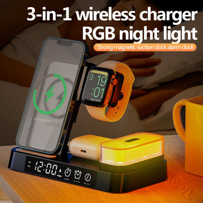 ABS Fast Qi Wireless Charging Stand Magnético com cabo USB