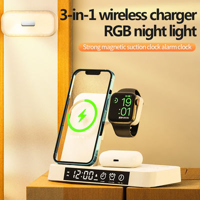 ABS Fast Qi Wireless Charging Stand Magnético com cabo USB