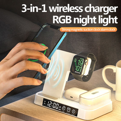 ABS Fast Qi Wireless Charging Stand Magnético com cabo USB