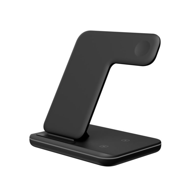 Carregador sem fio de silicone Qi 3 em 1, Carregador de telefone portátil sem fio 15w
