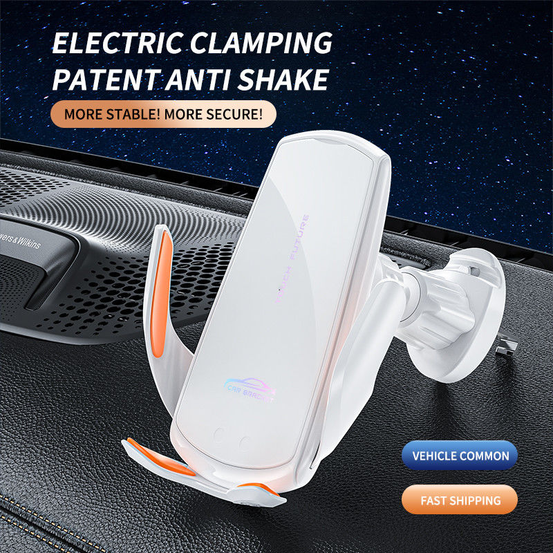 Carregador de carro portátil ABS branco 15w Qi sem fio 9V para telefone móvel
